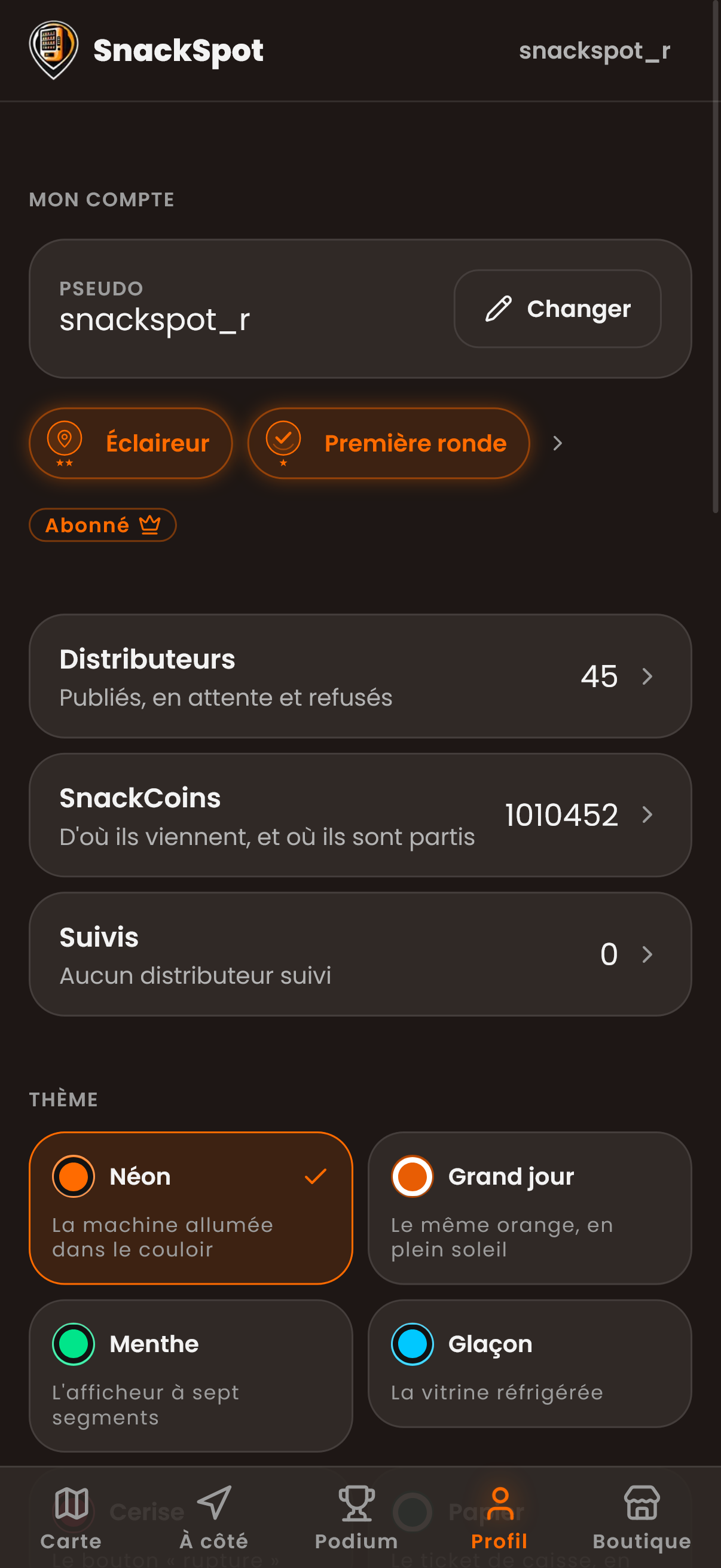SnackSpot Profil